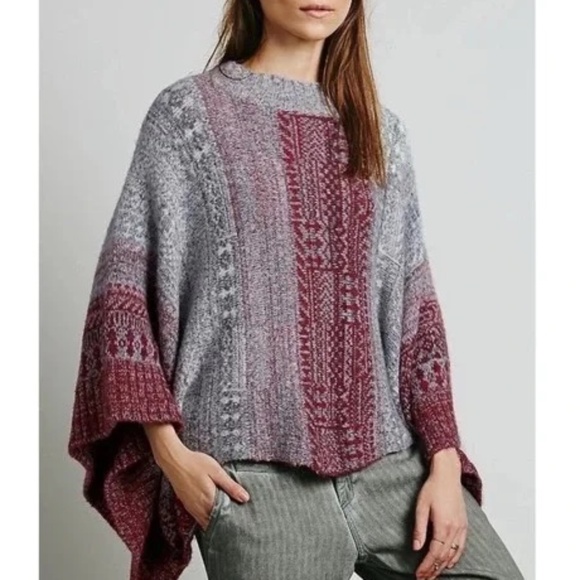 Free People 'Willow' poncho style sweater - Picture 2 of 9